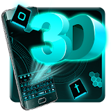 Neon Hologram 3D Tech Keyboard Theme icon