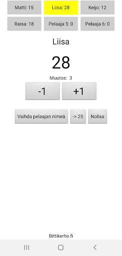Android application Pisteenlaskija screenshort