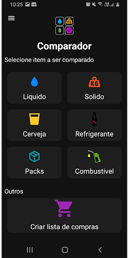 Android application Comparador de Preços screenshort