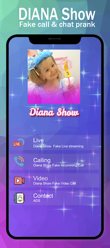 Android application Diana Show Fake Call & Video screenshort