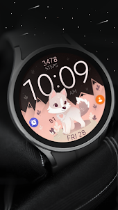 Cute Wolf digital watch face