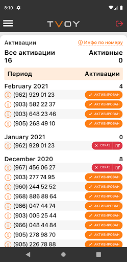 TVOY Кабинет Дилера Screen 2