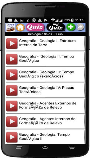 Android application Curso de Geología screenshort
