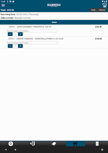 DArrigo Mobile Ordering