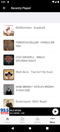 95.5 WFMS Screen 3