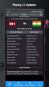 Captura de Pantalla 3 IND vs WI Live Cricket Score android