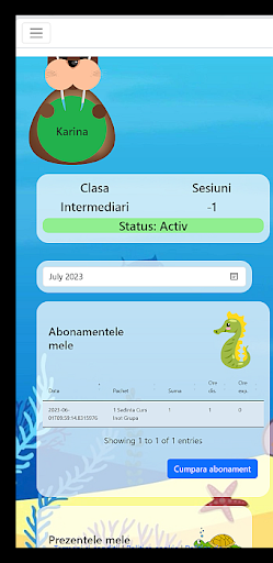 Android application SwimmingTeam screenshort