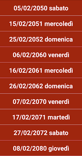 Android application Il giorno palindromo screenshort