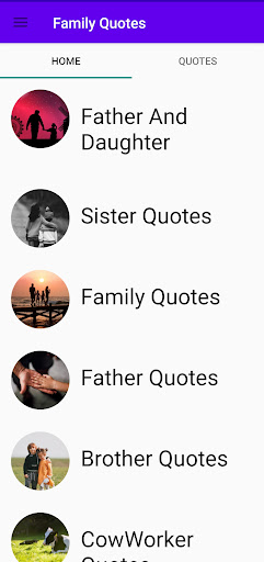 Android application Family Quotes screenshort