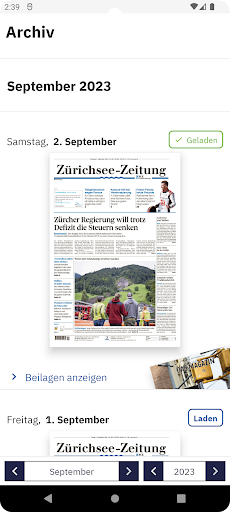 Zürichsee-Zeitung E-Paper Screen 3