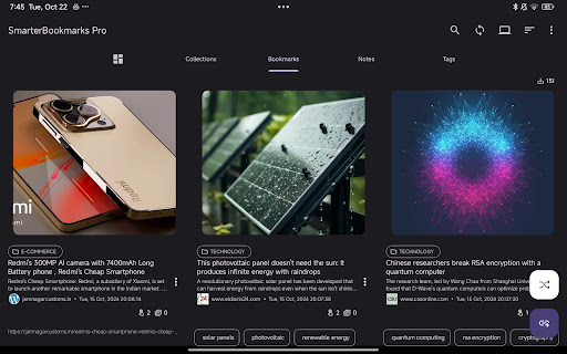 Screenshot of Smarter Bookmarks