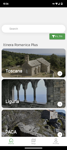 Android application ITINERA ROMANICA+ screenshort