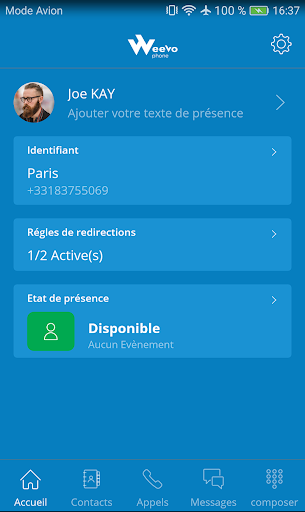 Android application WeeVo Phone screenshort