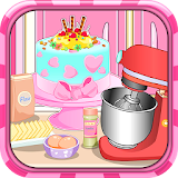 Birthday cake cooking icon