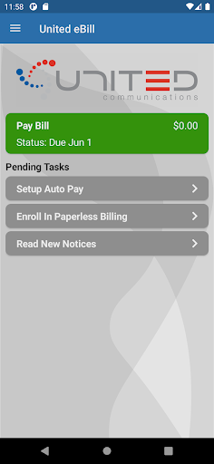 United eBill Screen 2