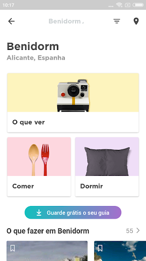 Visualização do aplicativo