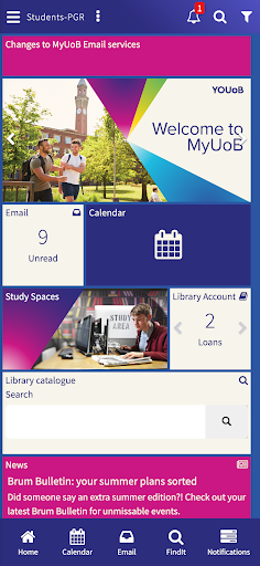 MyUoB Screen 2