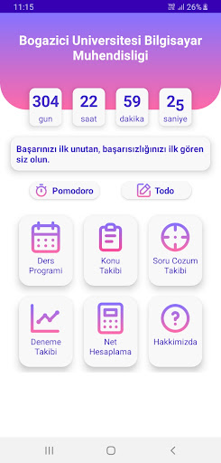Android application Bir Hedefim Var screenshort