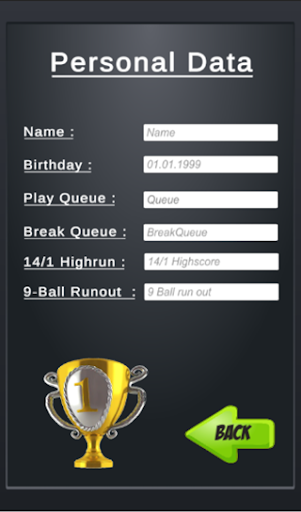 Billard Manager Screen 2