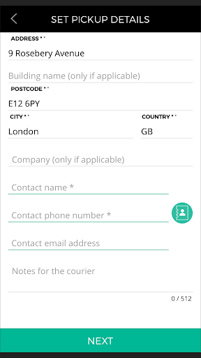 Gophr: Book a delivery Screen 2