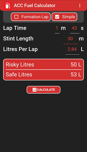 ACC Fuel Calculator Pro Screen 3
