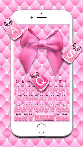 Android application Leather Pink Bow Theme screenshort