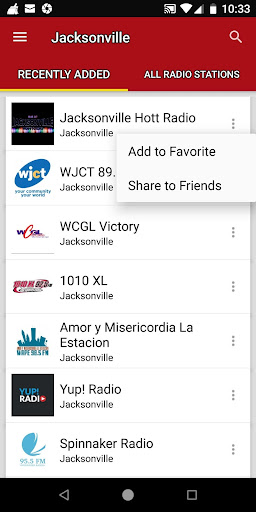 Jacksonville Radio Stations Screen 2