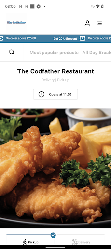 Android application The Codfather Restaurant screenshort