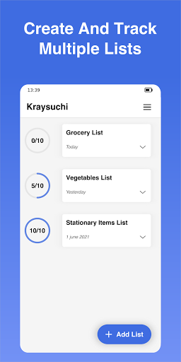 Kraysuchi - Shopping List App Screen 2