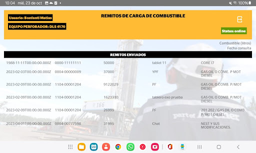 DLS - Remitos de combustible