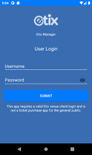 Etix Manager App Screen 3