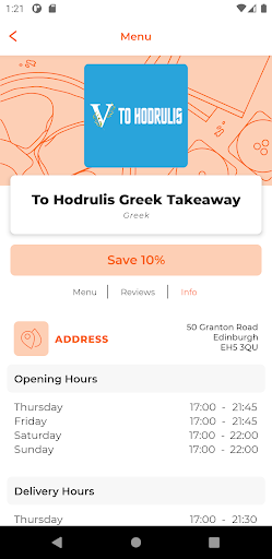 To Hodrulis Greek Takeaway Screen 2