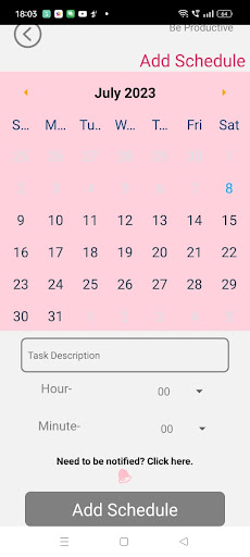 Scheduler Screen 3