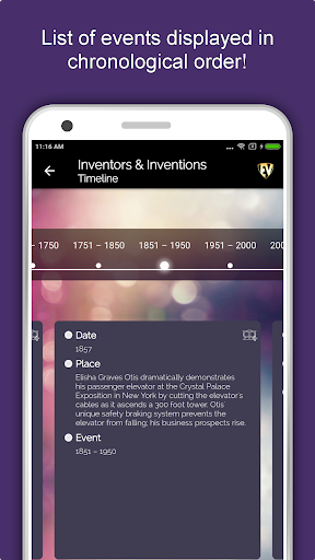 Screenshot of Inventions and Inventors App