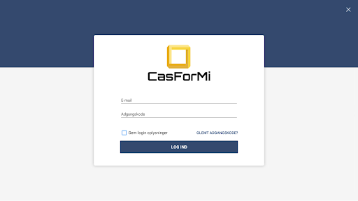 Android application CasForMi Regnskabsintegration screenshort
