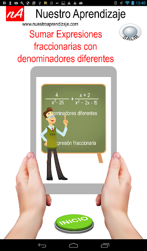 Android application Sumar expresión fraccionaria d screenshort