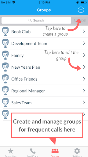 MultiCall – Group Calling App Screen 2