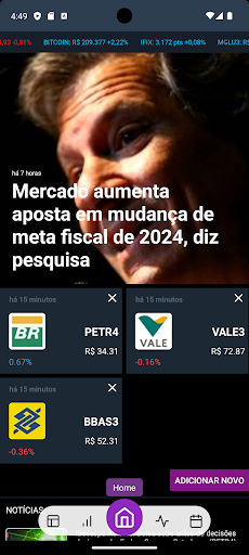 Android application Tchê Invest screenshort
