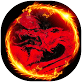 dragon theme red fire icon
