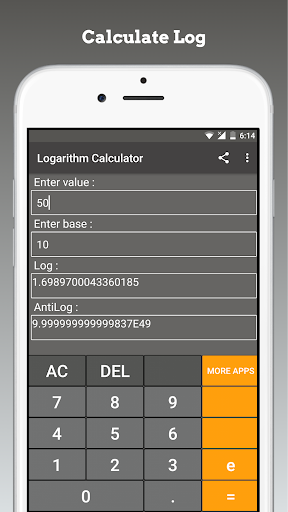 Screenshot of Logarithm Calculator