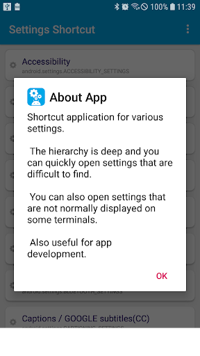 Settings Shortcut Screen 2