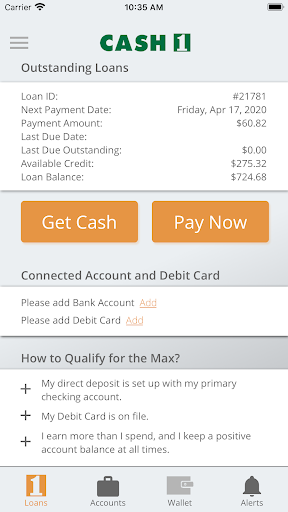 pay day personal loans through debit business card