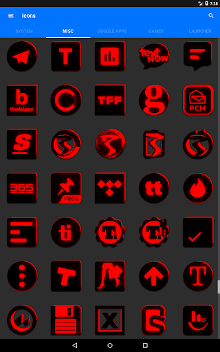 Flat Black and Red Icon Pack