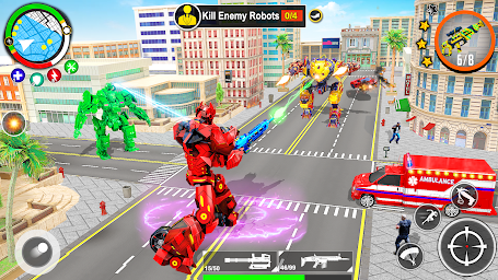 Ambulance Dog Robot Car Game