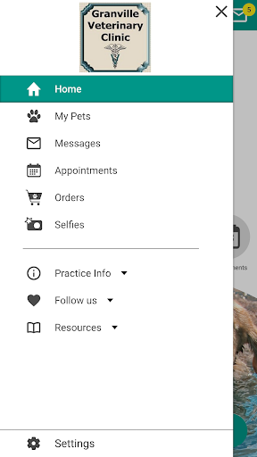 Screenshot of Granville Vet