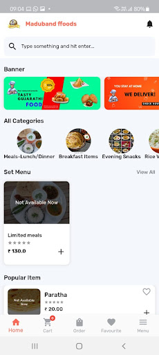 Android application Maduband ffoods screenshort