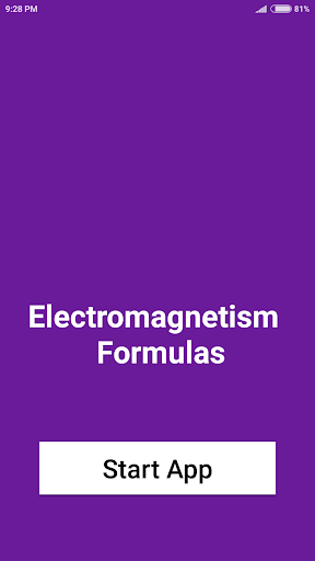 Android application Electromagnetism Formulas screenshort