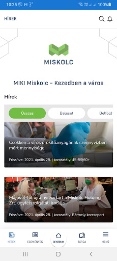 Android application MiKi tesztelés screenshort