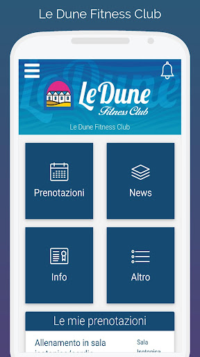 Android application Le Dune Fitness Club screenshort