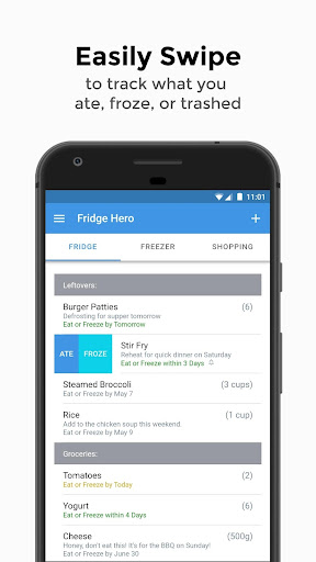 Android application Fridge Hero: Track Leftovers screenshort